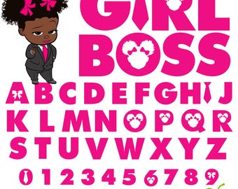 Afro Baby Girl Boss font Svg, Afro Boss Baby Font Svg, Baby Boss Letters Png, Boss Baby Girl Font Cricut, Boss Baby letters, Baby Shirt Diy