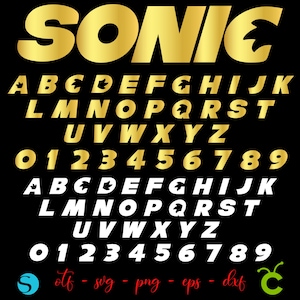 Fuente Sonic, Letras Sonic Svg, Sonic Svg Cricut, Sonic Png, Cumpleaños Sonic, Clipart Sonic, Camiseta De Bebé Diy Svg, Fuente De Bebé, Letras Para Niños Svg