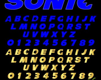 Sonic Font, Sonic Letters Svg Cricut, Sonic Svg, Sonic Png, Sonic Birthday, Sonic Clipart, Baby shirt Diy Svg, Baby Font, Kids Letters Svg