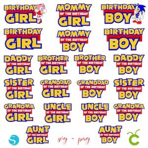 Sonic Birthday Svg Bundle, Sonic Svg Cricut, Sonic Png, Family Shirt Png, Sonic Shirt DIY, Birthday Shirt svg, Kids Shirt Svg, Sonic Clipart