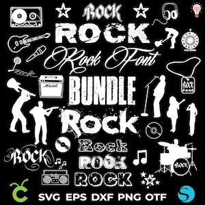 Pacote de fontes Rocks, letras Rock SVG Cricut, fonte Distressed svg, fonte Rock svg Silhouette Rocker fonte Rock Font install, Rocker Shirt DIY