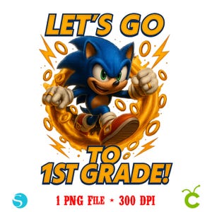 Sonic school PNG, koszulka z powrotem do szkoły, Sonic PNG, koszulka z pierwszym dniem szkoły, Sonic clipart png, pierścień Sonic, 1. klasa, koszulka dla dzieci Gamer