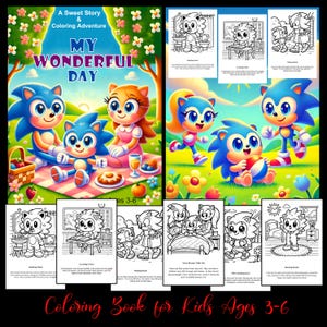 Sonic Coloring Book, Coloring Book for kids, Sonic Clipart, Baby Sonic, Sonic Birthday, Printable Coloring Pages PDF, Kids Activity Book