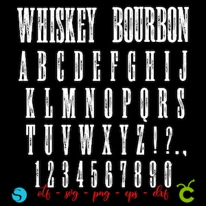 Fuente Whisky otf, fuente Vintage, fuente SVG Western, letras Whisky SVG, fuente Bourbon, fuente Cowboy SVG, letras Whisky svg, Cricut, fuente Western
