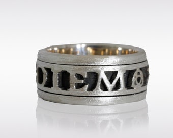 Carpe Diem ring |Momento mori |Spinner ring |Custom name ring |Meditation ring |Worry ring |Israeli jewelry.