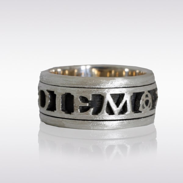 Carpe Diem ring |Momento mori |Spinner ring |Custom name ring |Meditation ring |Worry ring |Israeli jewelry.