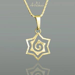 Gold Star of David pendant necklace, Designer Jewish jewelry gift for women. image 1