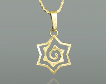 Gold Star of David pendant necklace, Designer Jewish jewelry gift for women.