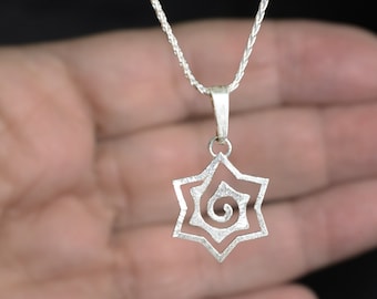 Silver Star of David pendant necklace, designer Jewish jewelry gift for women.