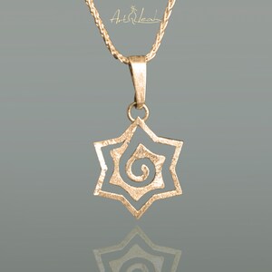 Gold Star of David pendant necklace, Designer Jewish jewelry gift for women. image 3