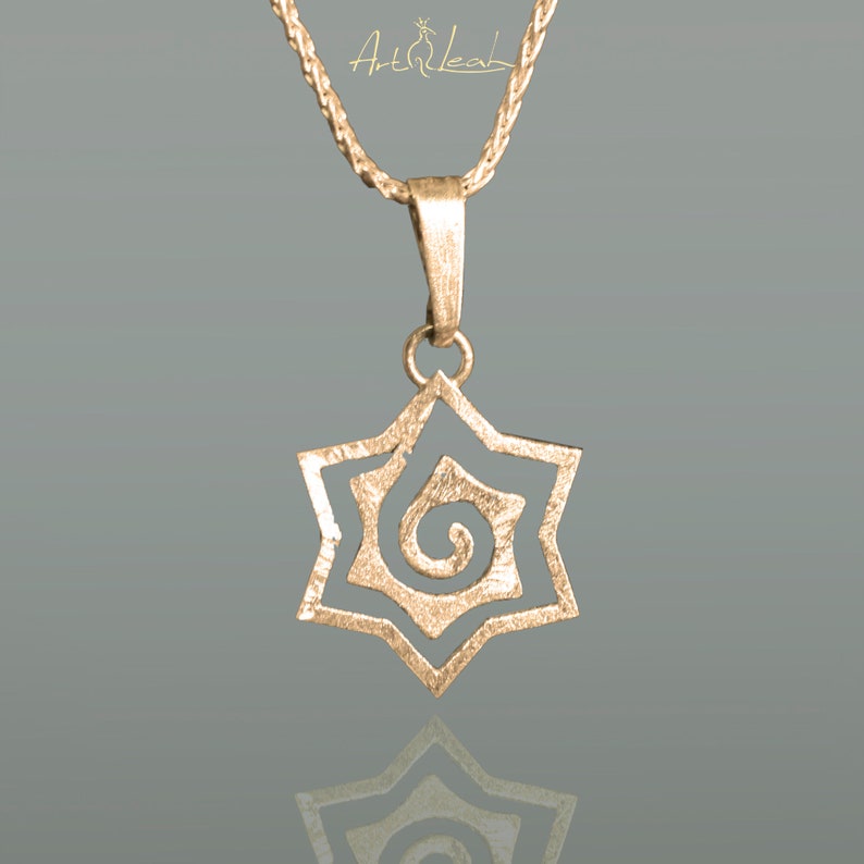 Gold Star of David pendant necklace, Designer Jewish jewelry gift for women. image 3