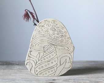 Boletus Panel Mushroom vase  - MADE TO ORDER   Handmade Ceramics  - Stoneware -