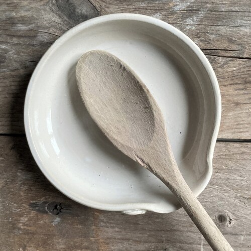 Spoon Rest in Cream Stoneware Ceramic Pottery Etsy Canada