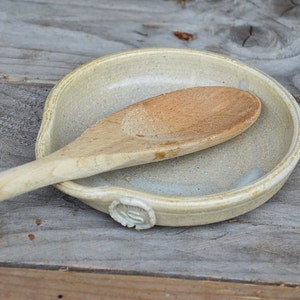 Spoon Rest in Cream Stoneware MADE TO ORDER Ceramic Pottery image 2