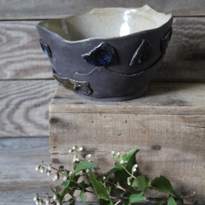 Frammenti Medium black stoneware bowl MADE TO ORDER image 4