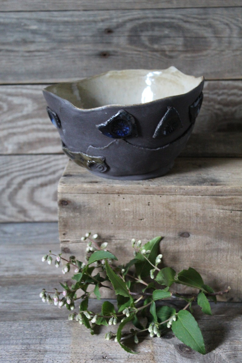 Frammenti Medium black stoneware bowl MADE TO ORDER image 4