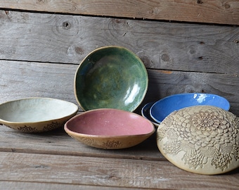 Set of six stoneware bowls in mixed colours - MADE TO ORDER - Stoneware