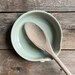 Spoon Rest in light granite blue - MADE TO ORDER - Stoneware Ceramic Pottery 