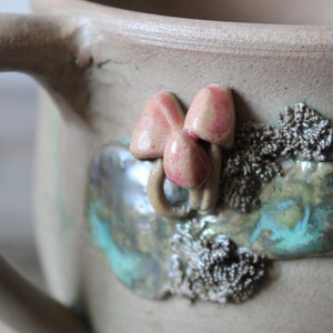 Stoneware Tea Cup with red mushrooms image 4