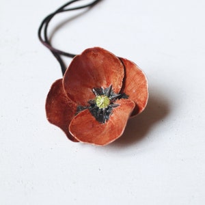 Poppy flower a Fresh Necklace from Italy - Stoneware