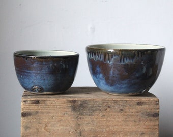 Set Ramen 2 bowl in blu  - Handmade Ceramics