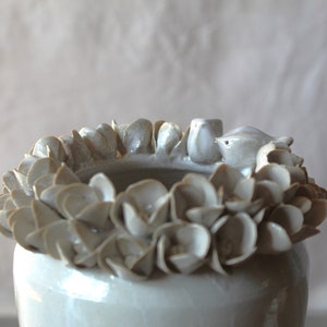 Hydrangea with birds Stoneware Vase Handmade Ceramics image 5