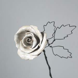White ceramic rose for amazing bouquet