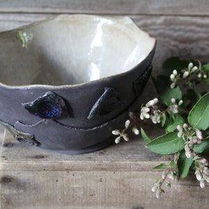 Frammenti Medium black stoneware bowl MADE TO ORDER image 5