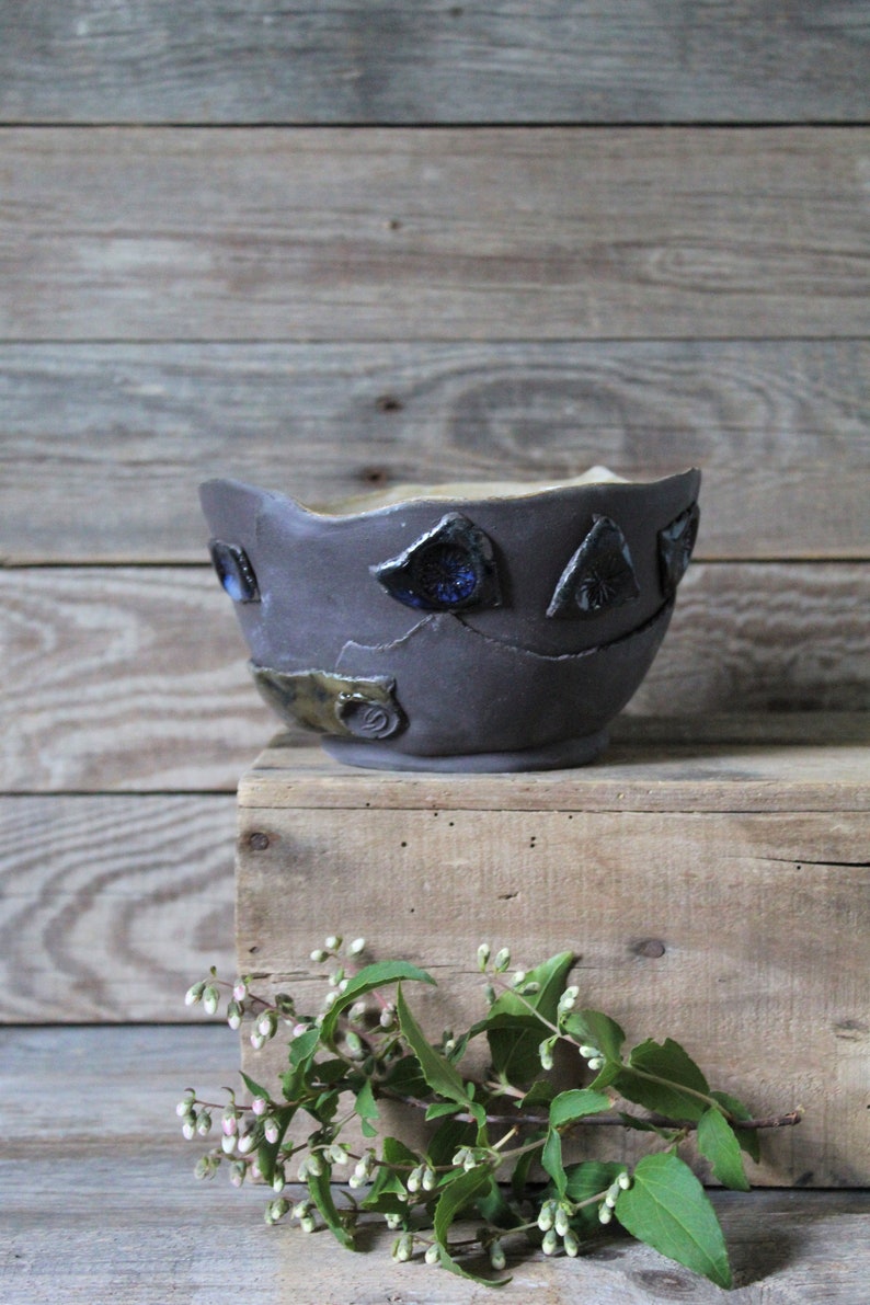 Frammenti Medium black stoneware bowl MADE TO ORDER image 3