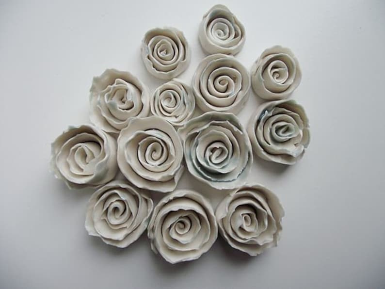 Porcelain Necklace Three White Porcelain Roses a Fresh Necklace from Italy Limoges Porcelain image 3