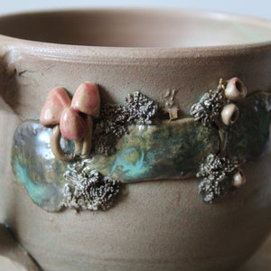 Stoneware Tea Cup with red mushrooms image 3