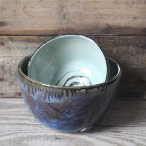 Set Ramen 2 bowl in blu Handmade Ceramics image 2