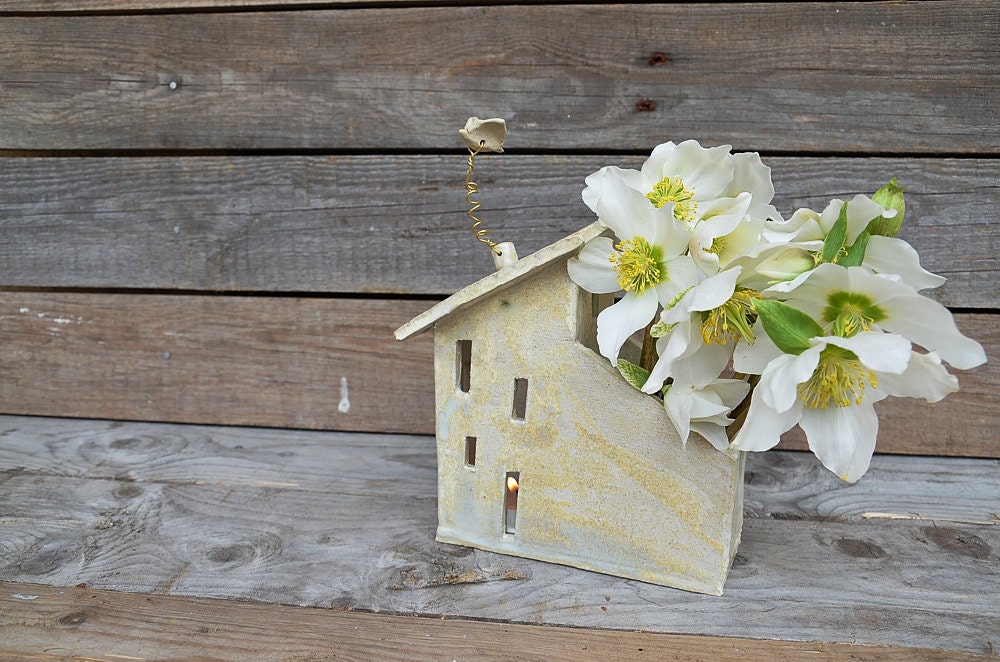 Big Tealight Holder and Planter House Stoneware Etsy