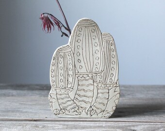 Coprino Panel Mushroom vase  - MADE TO ORDER - Handmade Ceramics  - Stoneware -
