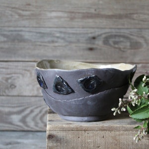 Frammenti Medium black stoneware bowl MADE TO ORDER image 7