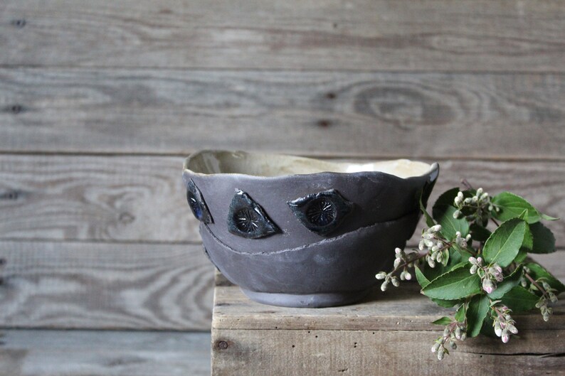 Frammenti Medium black stoneware bowl MADE TO ORDER image 7