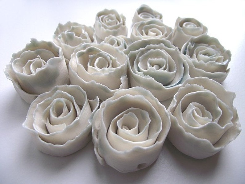 White Porcelain Rose Necklace image 4