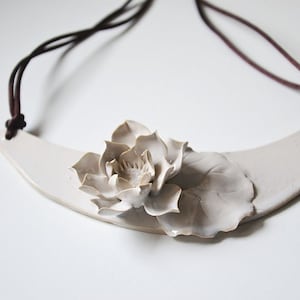 Stoneware Necklace waterlily Waterlily Necklace Statement Necklace image 1