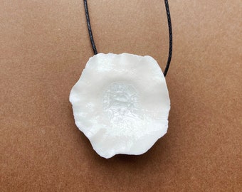 A Fresh White Porcelain Flower Necklace from Italy