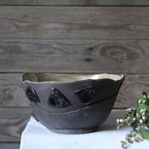 Frammenti Medium black stoneware bowl MADE TO ORDER image 2