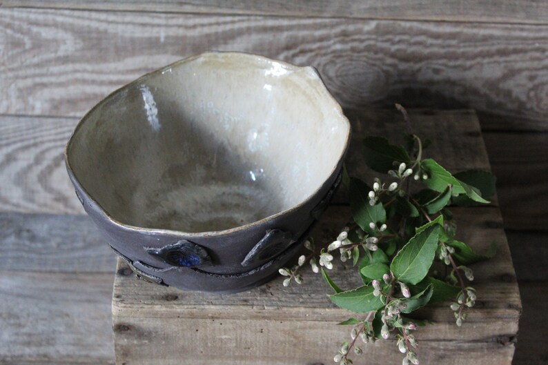 Frammenti Medium black stoneware bowl MADE TO ORDER image 6