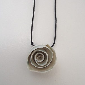 White Porcelain Rose Necklace image 2