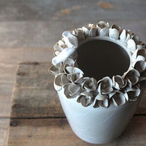 Hydrangea with birds Stoneware Vase Handmade Ceramics image 2