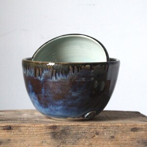 Set Ramen 2 bowl in blu Handmade Ceramics image 3