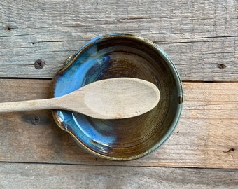 Stoneware Spoonrest  in  Blue -  Ceramic Pottery