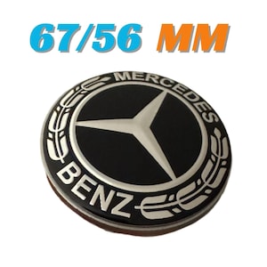 4 pieces 67mm / 56mm Mercedes Benz wheel center hub caps covers with BLACK LAUREL