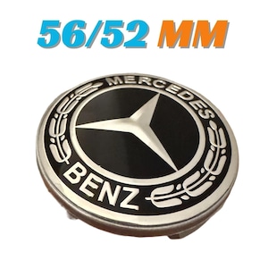 4 pieces 56mm / 52mm Mercedes Benz wheel center hub caps covers with BLACK LAUREL