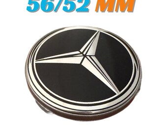 4 Stück 56 mm / 52 mm Mercedes Benz Radnabenabdeckungen für Mercedes Benz neues Logo