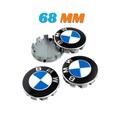 4 pieces 68mm BMW hub caps covers with blue logo product logo