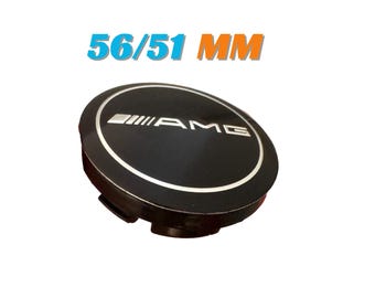 4 Stück 56 mm / 51 mm Mercedes Benz Radnabenkappen Abdeckungen Farbe Schwarz